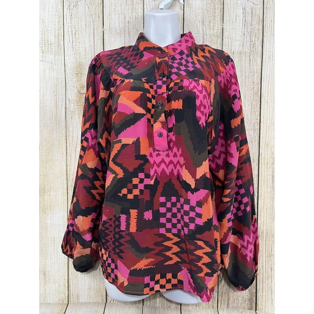 LaRoque Bailey Top Sz L Multicolor Geometric‎ Colorful Abstract Boho Artsy Indie - Picture 2 of 10
